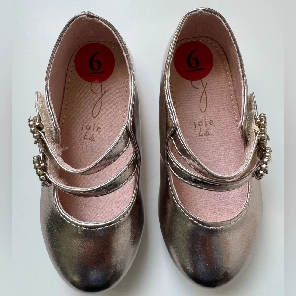 NEW without box, Joie Kids Mary Jane Flats  - Metallic Gold